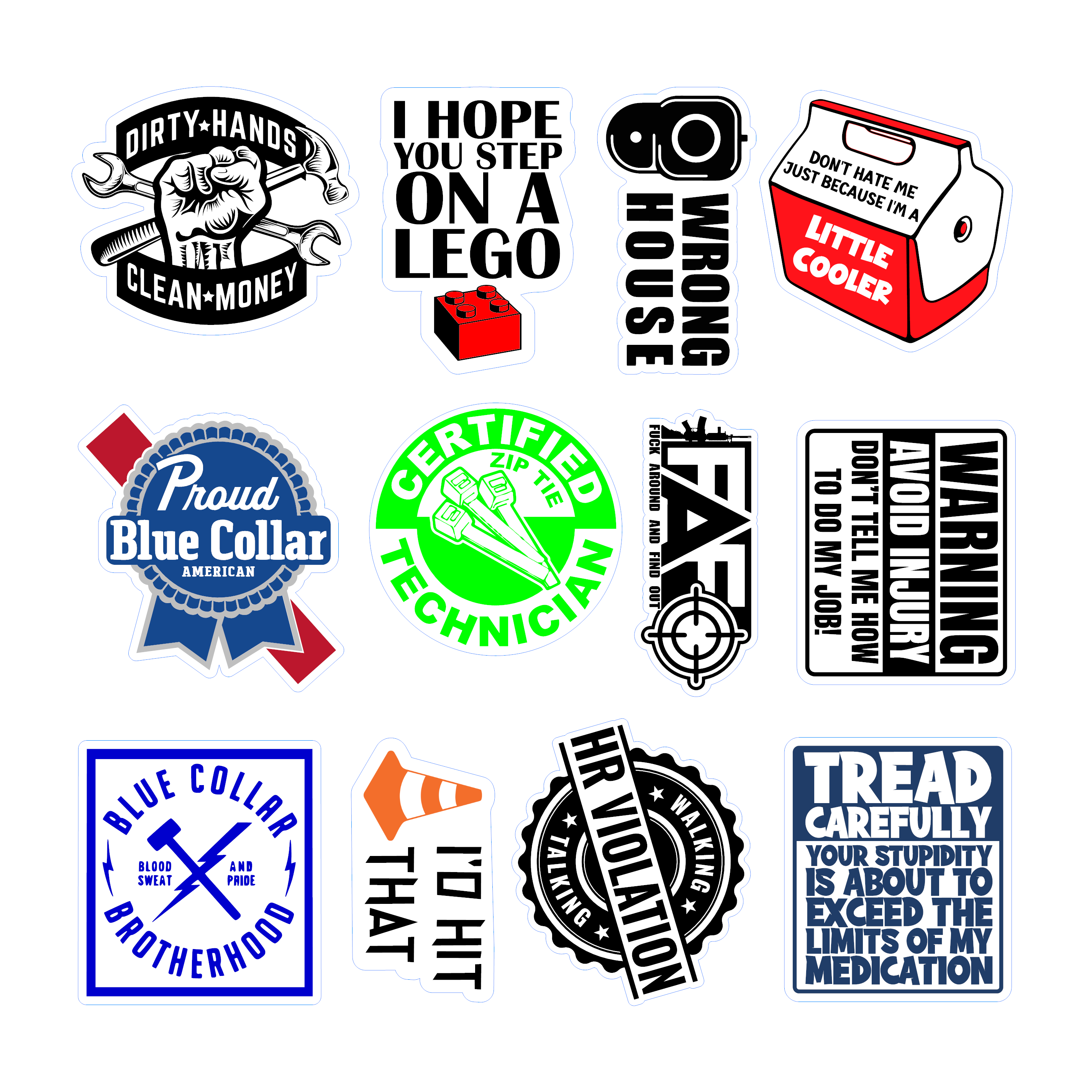 Blue Collar Sticker Pack โ BCR GEAR